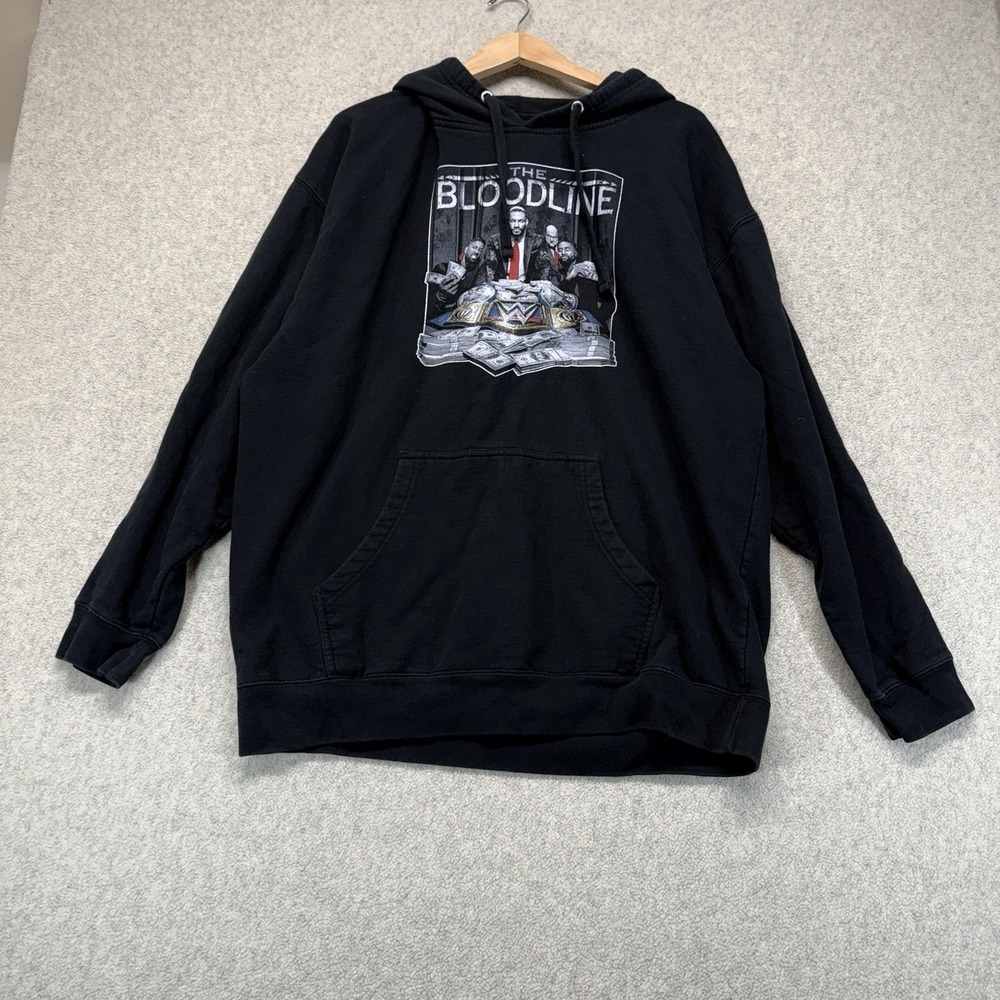 WWE The Bloodline Pullover Hoodie Black Graphic Sweatshirt Men's 2XL